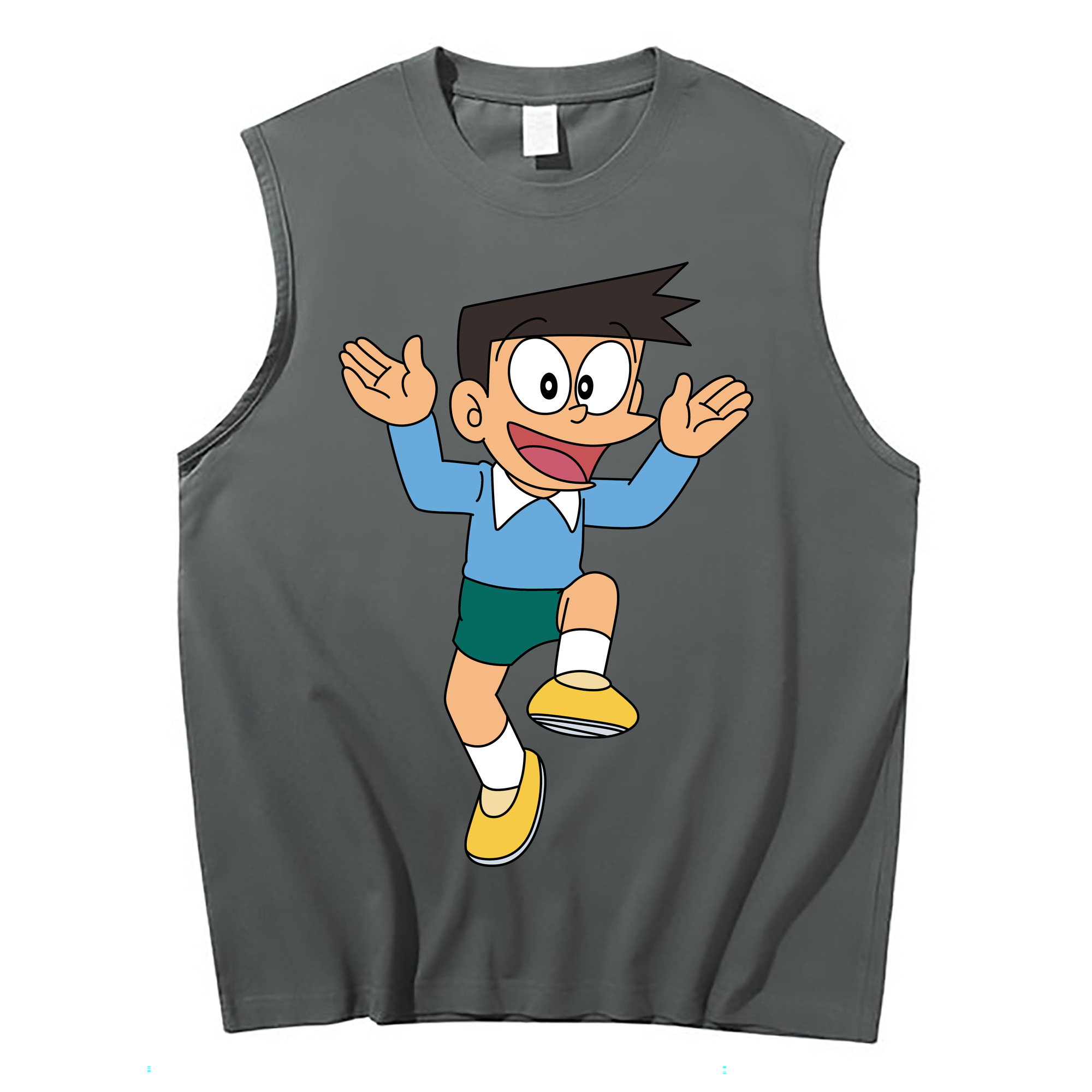 （画像用） ドラえもん 骨川 スネ夫 Doraemon Honekawa Suneo コットン100％タンクトップ（フロントプリント）